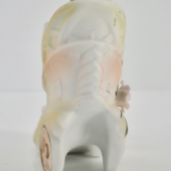 Antique Bisque Figure Collectible BABY Cherub & Carriage 4" x 4" DECOR STATUETTE - Picture 6 of 14